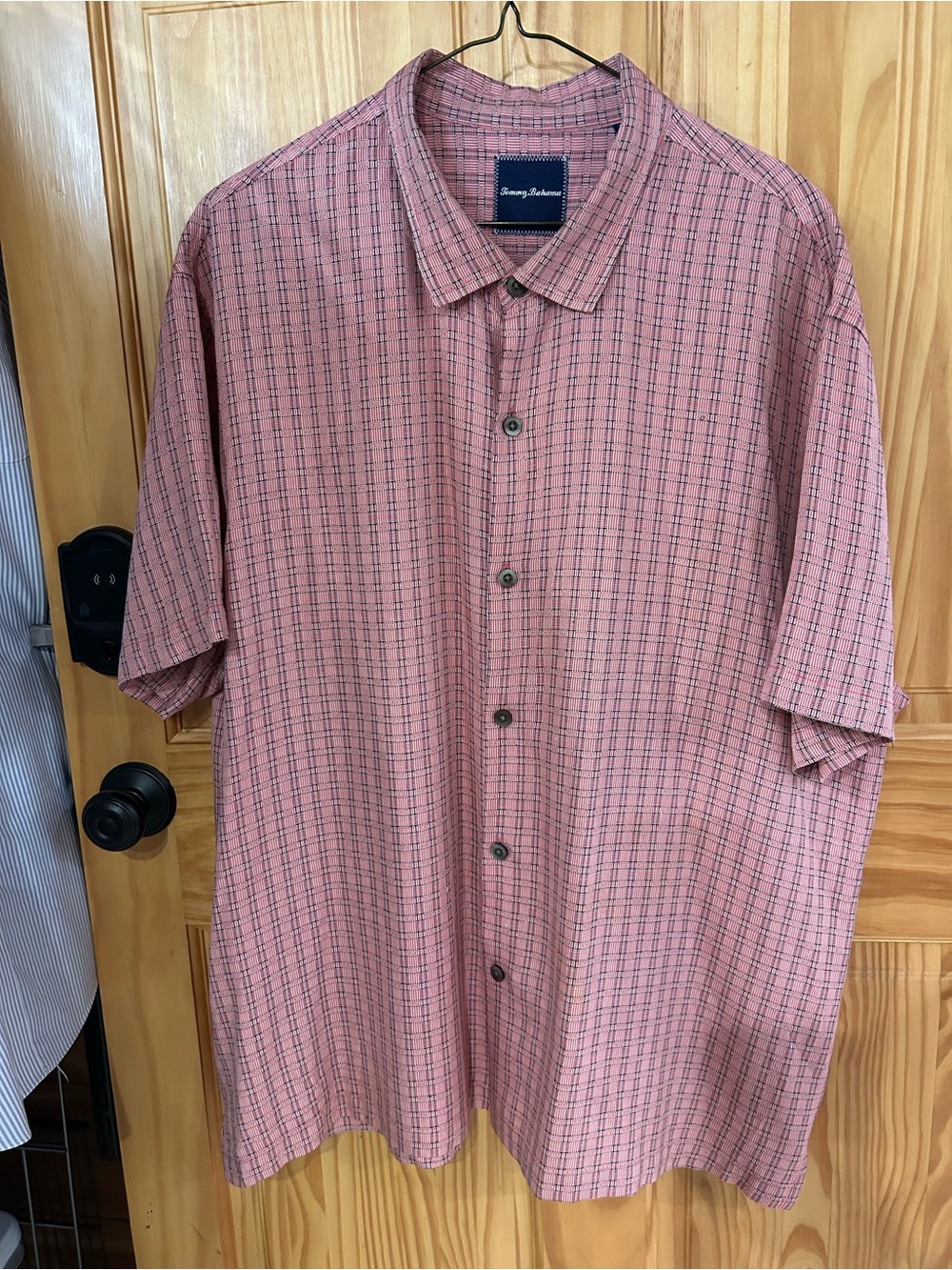 Tommy Bahama 100% Silk Button-Down Plaid Camp Shirt